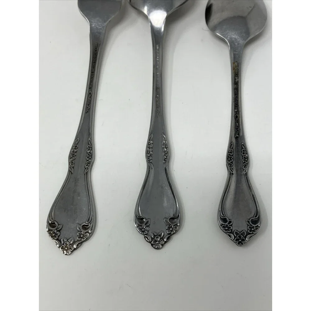 Oneida MANSFIELD Amadeus Stainless 3 Piece Set Wm A Rogers Flatware Fork Spoons